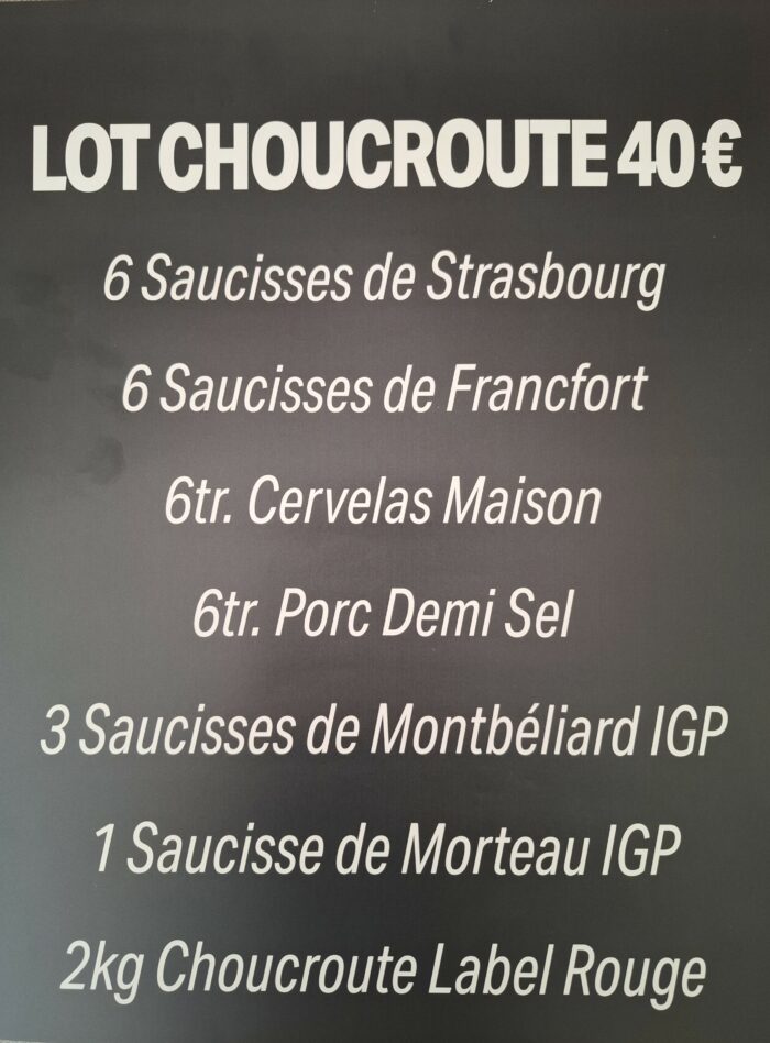 Lot choucroute (pour 6 personnes)