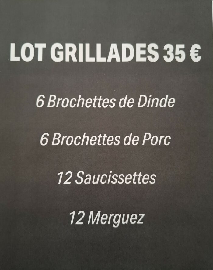 LOT GRILLADES 35€