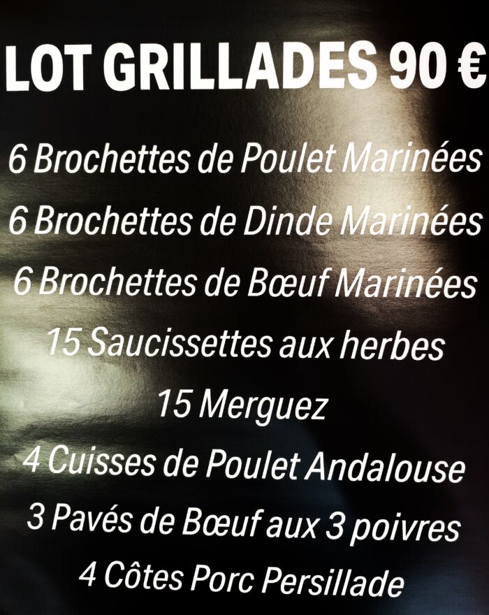 LOT GRILLADES 90 €